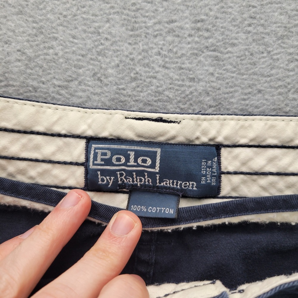Polo Ralph Lauren Mens Navy Blue Cotton Cargo Shorts Size 44 Utility Gorpcore - Picture 2 of 10